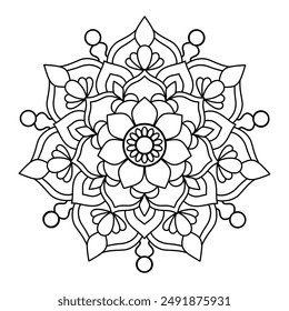 Ethnic style simple mandala ,coloring pages ,vector,tattoo, yoga logo design
