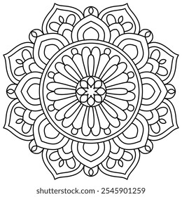 estilo étnico design mandala simples para colorir página do livro, arte mandala para hena design, design de tatuagem
