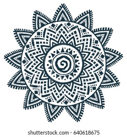 Ethnic style sun vector hand drawn dream catcher mandala