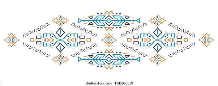 Ethnic style vector illustration African ornament Polynesian handicraft Scandinav embroidery