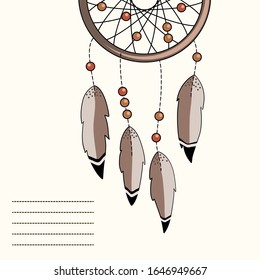 estilo étnico, ilustración vectorial que capta el sueño. postal
