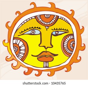 Ethnic Sun. design element.  To see similar, please VISIT MY GALLERY.