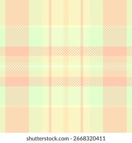 Patrón de textura de tartán étnico, funda nórdica de tela sin costuras a cuadros. Vector de fondo textil internacional en paleta de colores claros y naranjas.