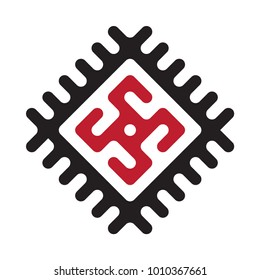 Ethnic template for cards, invitations, banners with Ukrainian national pattern, vector