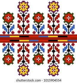 Ethnic template for cards, invitations, banners with Ukrainian national pattern, vector