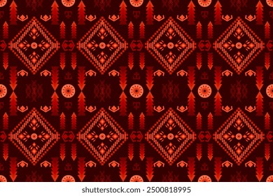 Ethnic textile Aztec geometric oriental traditional seamless pattern. Fabric Ikat embroidery geometry boho abstract style, graphic elements design for wallpaper, ornament, background, fabric, print