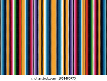 Ethnic textile background. Serape mexican blanket. Mexican stripe seamless pattern. Ornament for Cinco de Mayo fiesta decor. Ethnic boho fabric illustration. Western decor style.