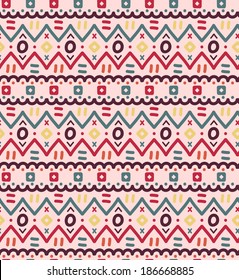 Ethnic textile decorative native ornamental striped seamless pattern