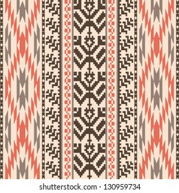 Ethnic textile decorative ornamental striped seamless pattern