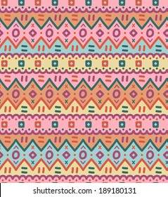 Ethnic textile decorative ornamental striped seamless pattern in vector