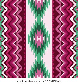 Ethnic textile seamless pattern with traditional ornamental motifs