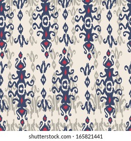 Ethnic textile seamless pattern with traditional ornamental motifs 