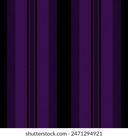 Fondo de Vertical textil étnico, Vector de textura de patrón de tendencia. Tejido de líneas sin costuras Folk en colores negro y morado.