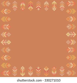 Ethnic textures. Decorative background for cards, invitations, web design. Retro digital frame. Geometrical vector seamless patterns.