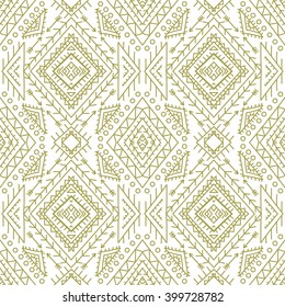 Ethnic thin line seamless pattern. Tribal background. Vector illustration.