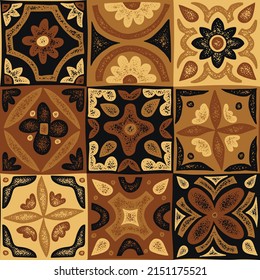 Patrón inmaculado de azulejos étnicos con flor. Dibujar a mano un diseño tribal. Vector texturizado fondo.