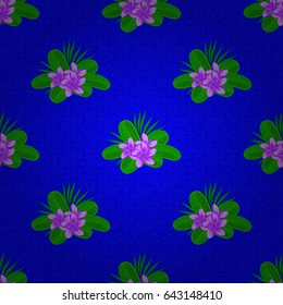 Ethnic towel, henna style. Seamless ornament print on a blue background. Can be used for greeting business card background, backdrop, textile. Vector Indian floral plumeria flowers pattern.