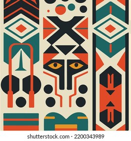 Ethnic Traditional African Style Symbols - Pattern Design