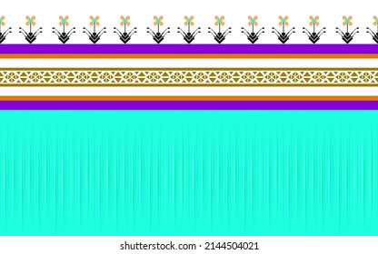 Ethnic traditional design pattern for background, carpet, wallpaper, clothing, wrapping, batik, fabric, vector illustration oriental geometric colorful blue embroidery style.