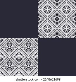 Ethnic traditional design pattern for background, carpet, wallpaper, clothing, wrapping, batik, fabric, vector illustration oriental geometric art seamless diamonds with square embroidery style.