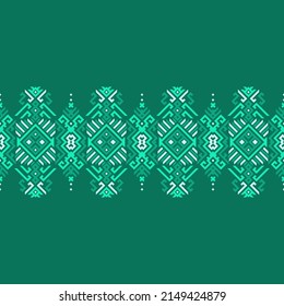 Ethnic traditional design pattern for background, carpet, wallpaper, clothing, wrapping, batik, fabric, vector illustration oriental geometric art grass embroidery style.