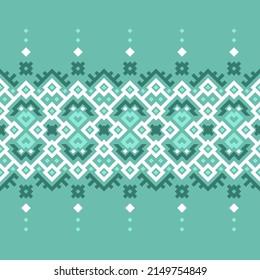 Ethnic traditional design pattern for background, carpet, wallpaper, clothing, wrapping, batik, fabric, vector illustration oriental geometric art link embroidery style.