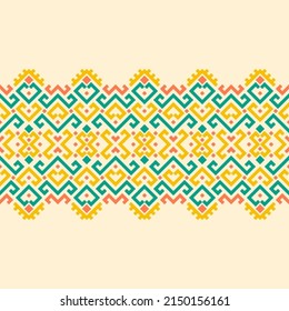 Ethnic traditional design pattern for background, carpet, wallpaper, clothing, wrapping, batik, fabric, vector illustration oriental geometric art maze embroidery style.