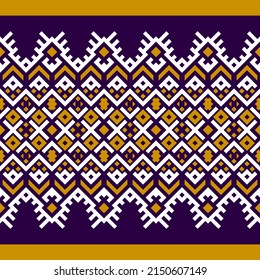 Motif ethnique de conception traditionnelle pour fond, tapis, fond d'écran, vêtements, enveloppement, batik, tissu, illustration vectorielle style broderie de diamants d'art géométrique oriental.