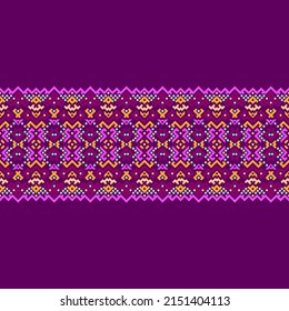 Patrón de diseño étnico tradicional para el fondo, alfombra, papel pintado, ropa, envoltura, batik, tela, ilustración vectorial de los puntos de arte geométrico oriental estilo bordado.