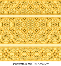 Ethnic traditional design pattern for background, carpet, wallpaper, clothing, wrapping, batik, fabric, vector illustration oriental geometric art mandala and flowers diamond carpet embroidery style.
