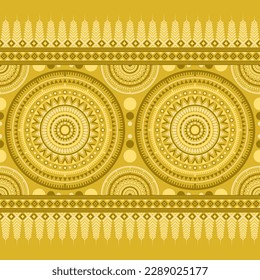 Patrón de diseño tradicional étnico para fondo, alfombra, papel pintado, ropa, envoltura, batik, tela, ilustración vectorial, tribu de arte geométrico oriental mandala y estilo de bordado de patrón de diamante.