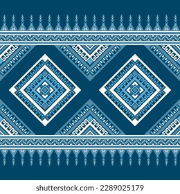 Patrón de diseño tradicional étnico para fondo, alfombra, papel pintado, ropa, envoltura, batik, tela, ilustración vectorial de arte geométrico oriental diamante y estilo de bordado de bloques triangulares.