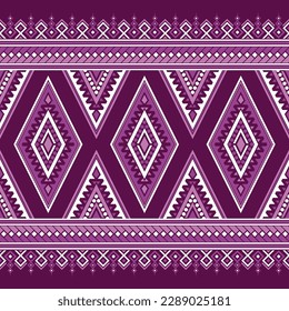 Patrón de diseño tradicional étnico para fondo, alfombra, papel pintado, ropa, envoltura, batik, tela, ilustración vectorial de arte geométrico oriental estilo de bordado de rombo y triángulo de la tribu de arte geométrico oriental.