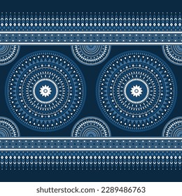 Ethnic traditional design pattern for background, carpet, wallpaper, clothing, wrapping, batik, fabric, vector illustration oriental geometric art mandala circle and diamond pattern embroidery style.