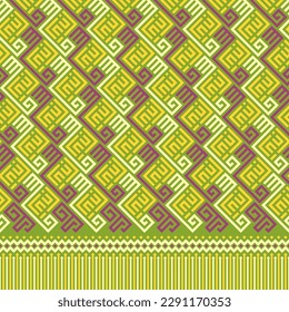 Ethnic traditional design pattern for background, carpet, wallpaper, clothing, wrapping, batik, fabric, vector illustration oriental geometric art block line and diamond pattern embroidery style.