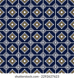 Ethnic traditional design pattern for background, carpet, wallpaper, clothing, wrapping, batik, fabric, vector illustration oriental geometric art diamond head line link pattern embroidery style.