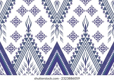 Ethnic traditional geometric seamless pattern. Purple geometry white background. Design for fabric, clothing, border decor, deciration, background, backdrop, wallpaper, illustrations, vector, texture