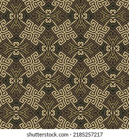 Ethnic traditional greek seamless pattern. Ornamental trendy colorful vector background. Abstract tribal tradition ornaments. Greek key meanders. Repeat ornate patterned backdrop. Endless texture.