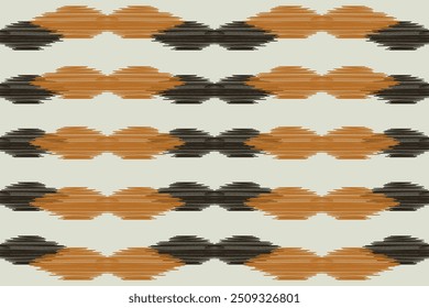 Ethnic Traditional ikat motif fabric pattern geometric style.Ikat embroidery Ethnic oriental pattern cream background wallpaper. Abstract,vector,illustration.Texture,frame,decoration.