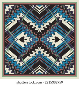 Ethnic traditional motif pattern. abstract textured design. background for textile print. scarf, rug, pillow, bandana, fabric, clothing, shawl, kerchief etc. vector illustration