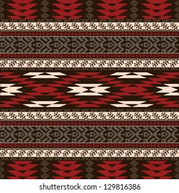 Ethnic Traditional Native American Style Textile Seamless Pattern