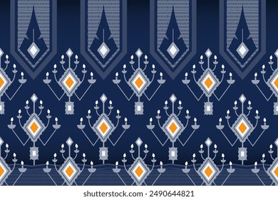 Thailändisches traditionelles nahtloses Muster mit geometrischer Linie. Design aus Volkskunst. Illustrator und Vektorgrafik Muster.