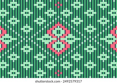 Ethnic traditional seamless abstract pattern. Design for decoration on fabric, clothing, carpet, rug, cover book, background. Illustration and vector of folk art, wickerwork, weave pattern.