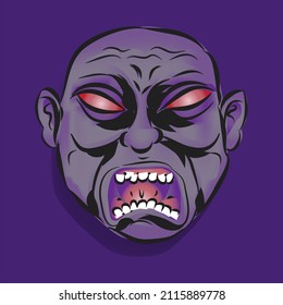 Ethnic Traditional Theatrical Carnival Monster Mask Vector Illustration