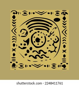 ETHNIC TREND PATTERN. PAINTWORK IN AFRICAN STYLE. PATTERN SEAMLESS AFRICAN. TRADITIONAL PATTERN. PRIMITIVE MINIMAL HAND DRAWINGS. Vector illustration. Fashion.or logo,printable,vector