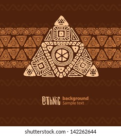 Ethnic triangle pattern background 01, vector