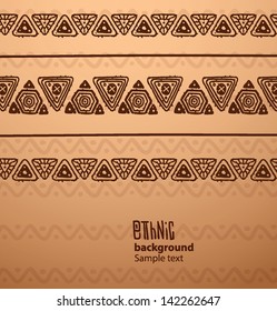 Ethnic triangle pattern background 02, vector