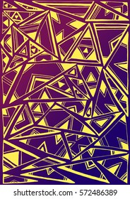 Ethnic triangles. Vector illustration. Background for wrapping for textile hand drawing gradient
