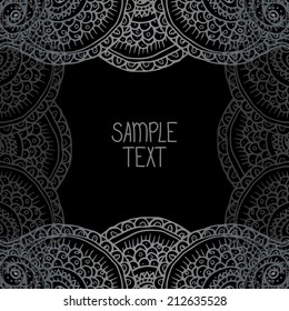 Ethnic tribal abstract background pattern square frame in vector with place for your text. Can be used for banner, card, poster, label or web design