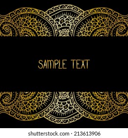 Ethnic tribal abstract background pattern frame in vector with place for your text. Can be used for banner, card, poster, label or web design